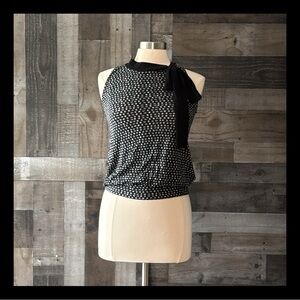 Anthropologie Deletta sleeveless polka dot top XSmall dark feminine whimsigoth